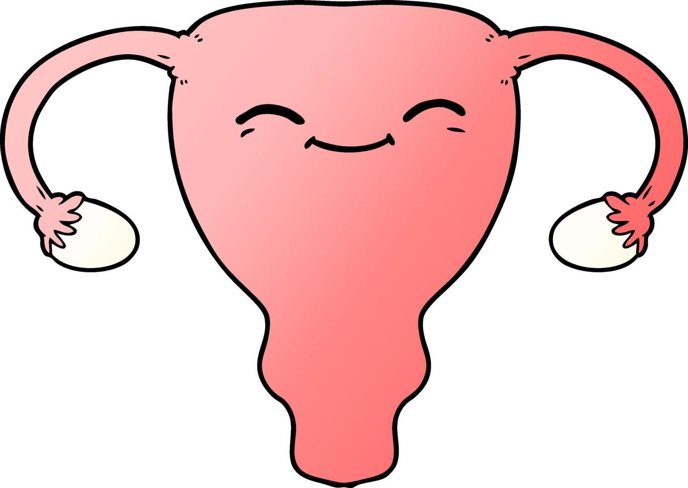 cartoon uterus character vector