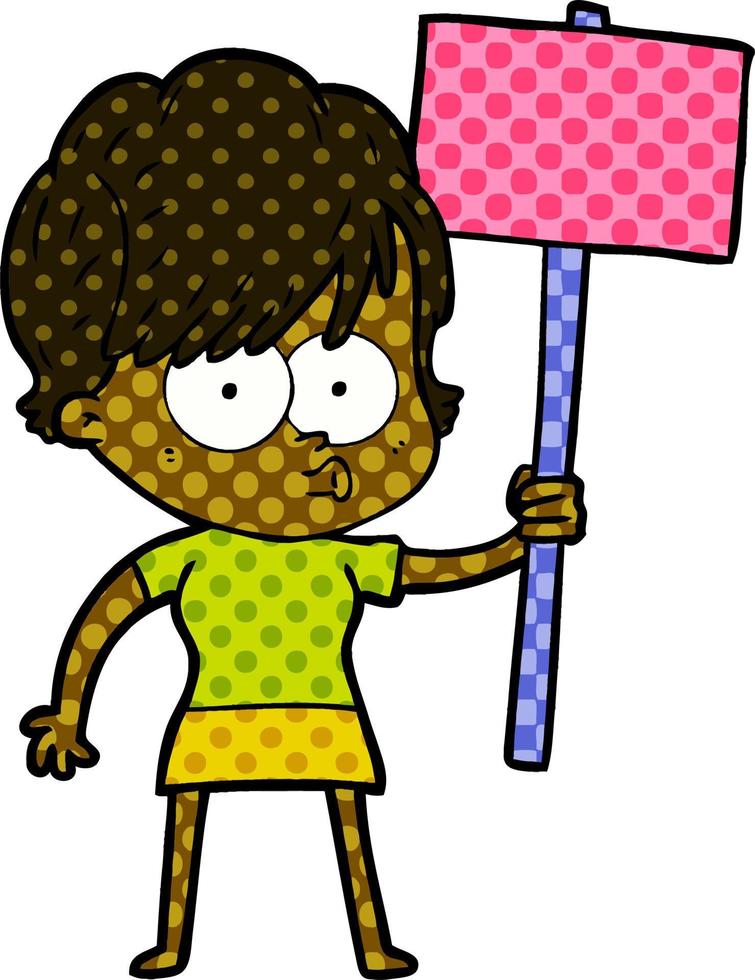 cartoon woman character vector