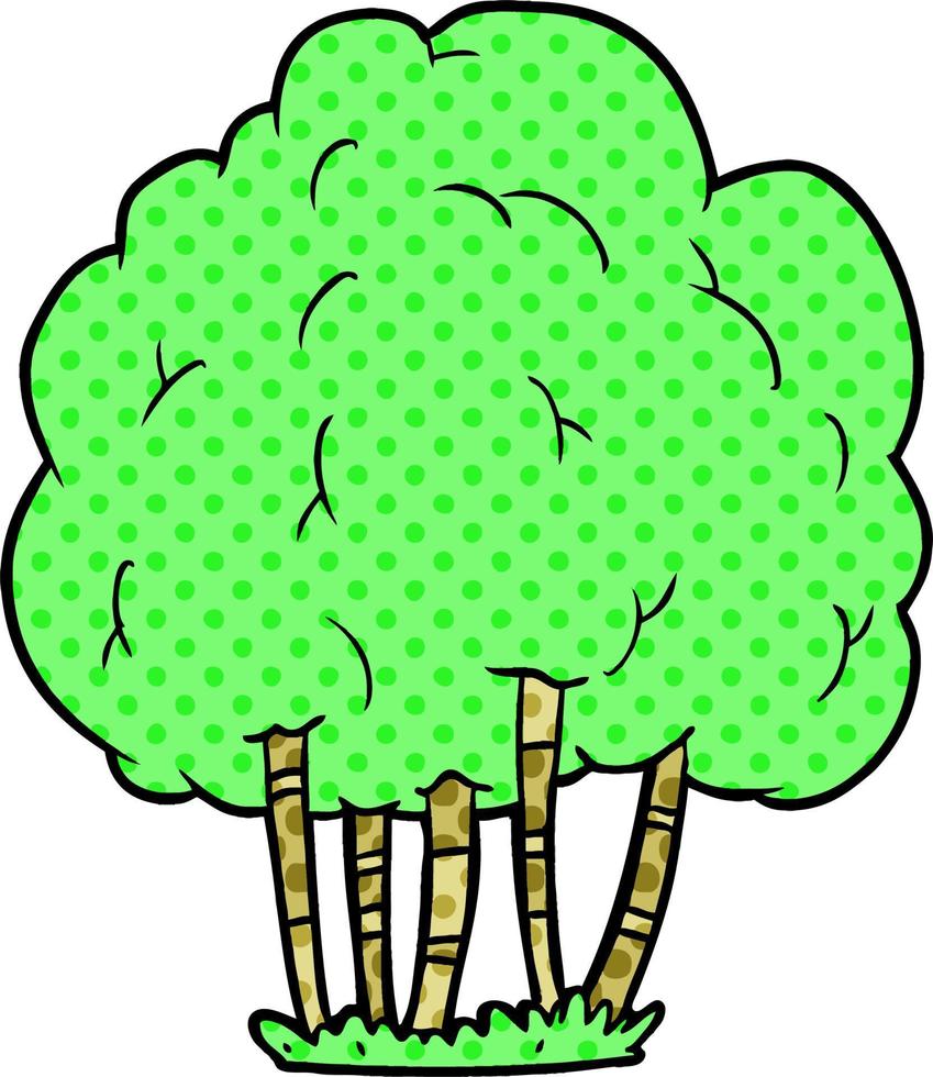 arbol verde de dibujos animados vector