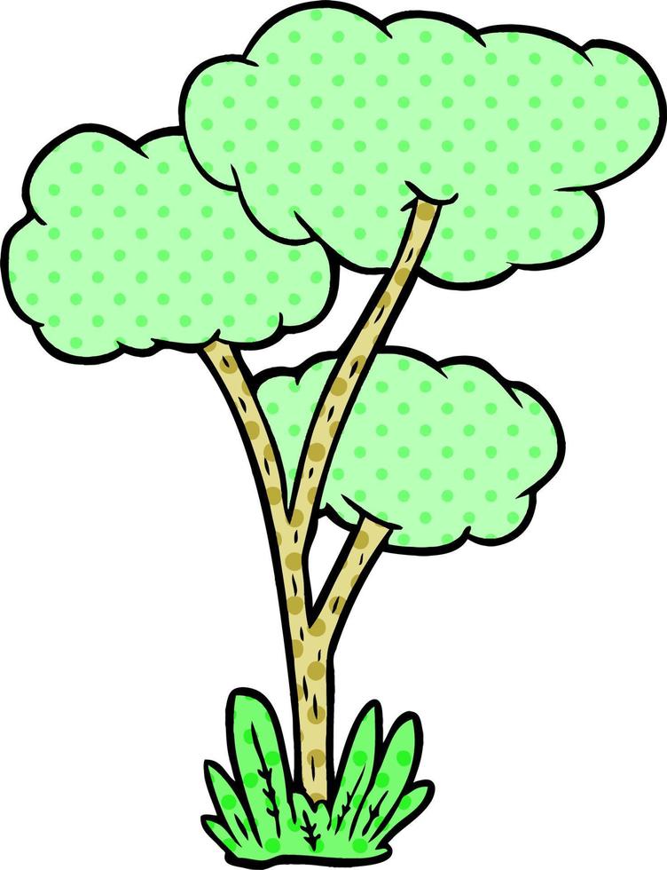 cartoon green tree vector