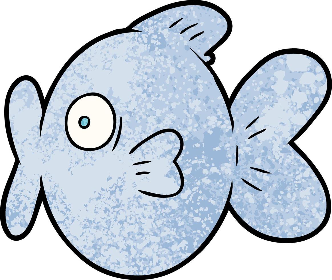 cartoon blue fish character vector
