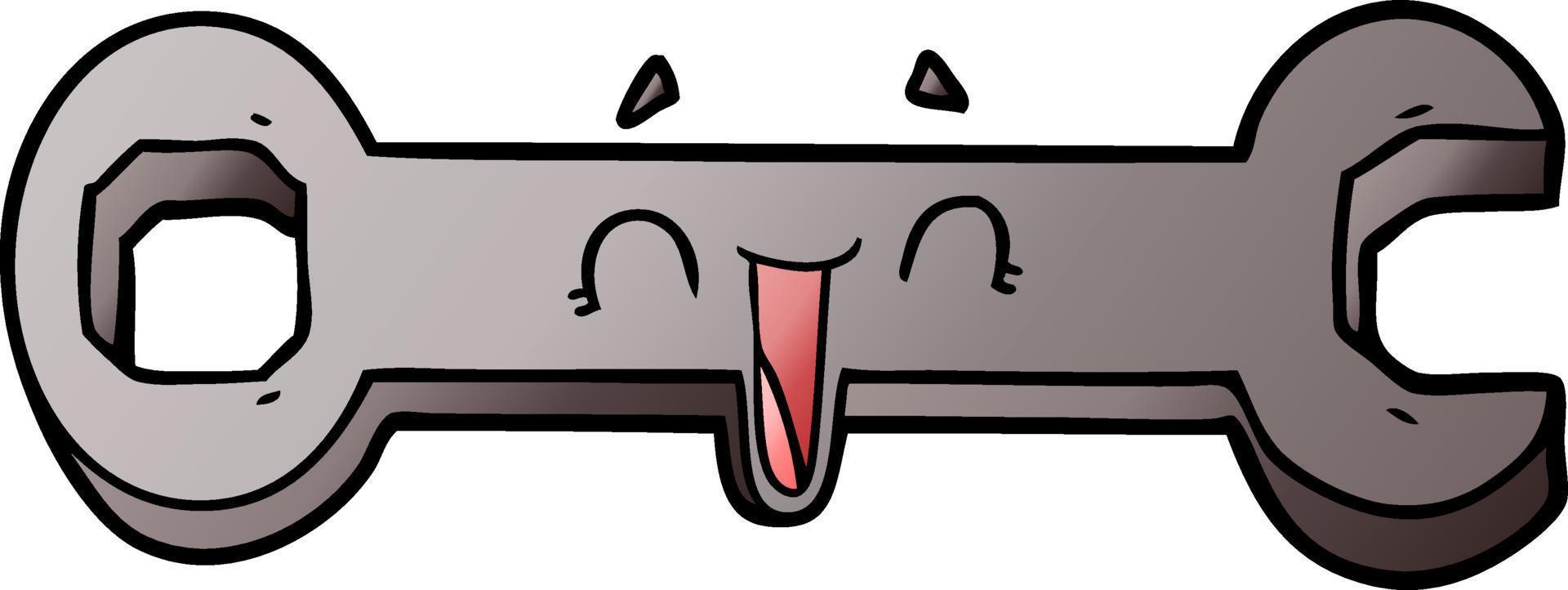 cartoon gray spanner tool vector