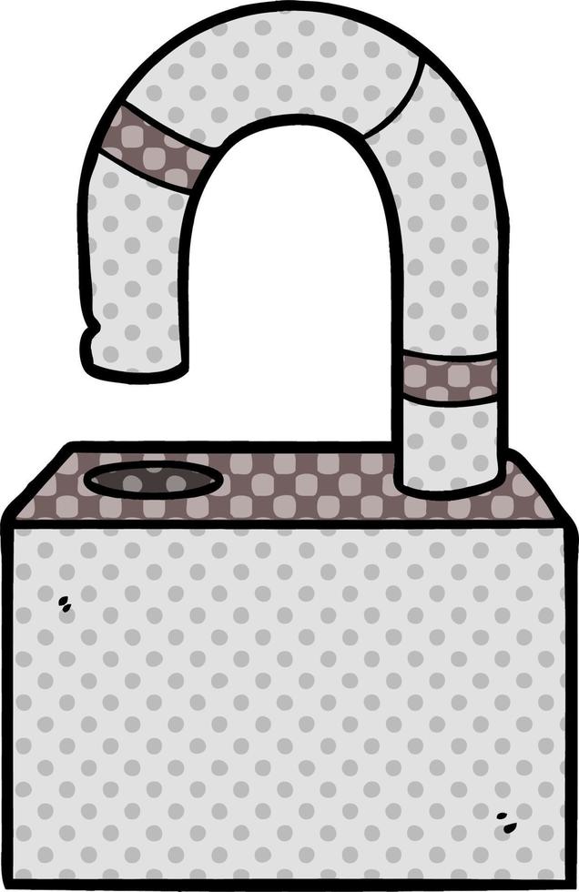 cartoon padlock icon vector