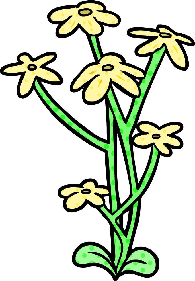 cartoon yellow flower vector