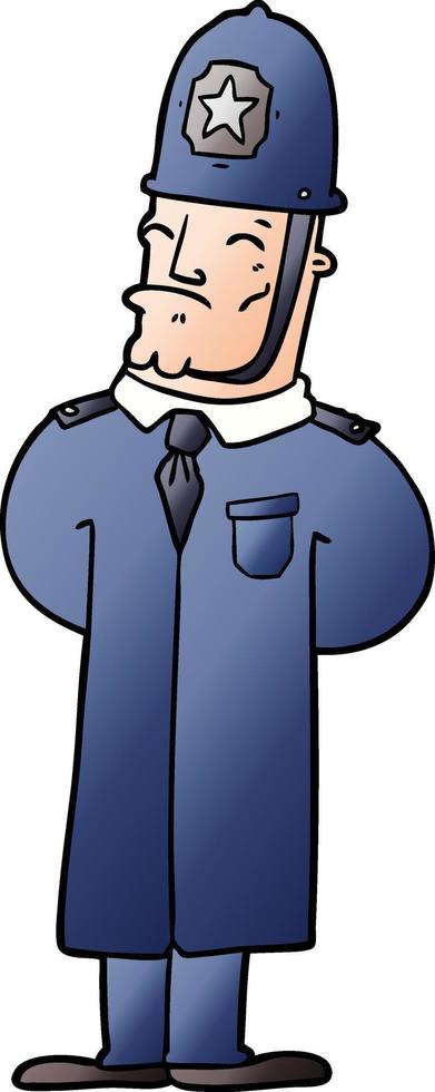 personaje de policía de dibujos animados vector
