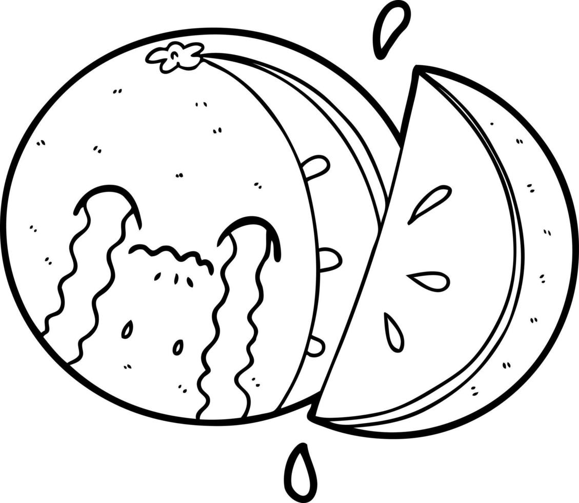 cartoon orange line art vector