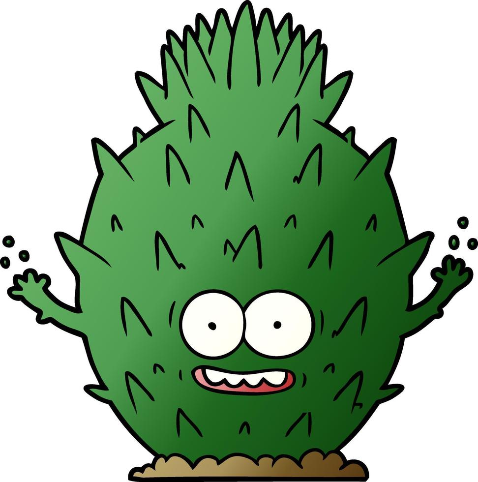 cartoon green cactus vector