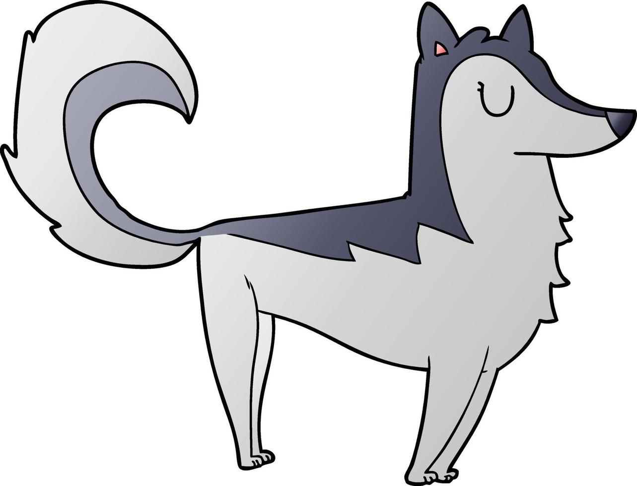 husky gris de dibujos animados vector