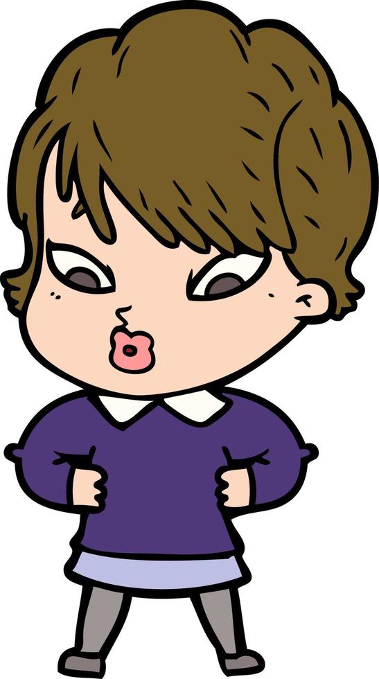 cartoon woman character vector