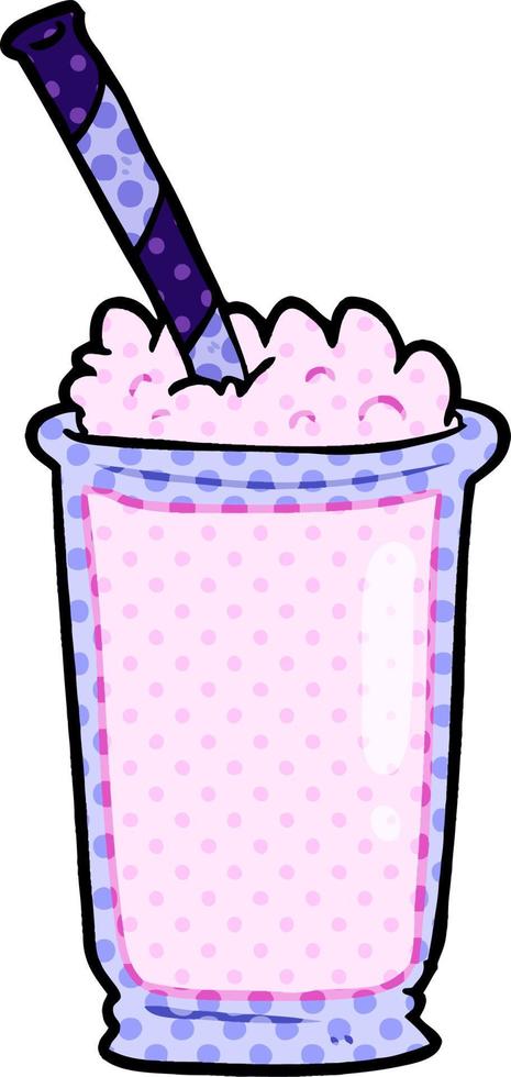cartoon pink milkshake vector