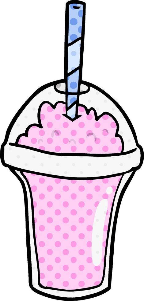 cartoon pink smoothie vector