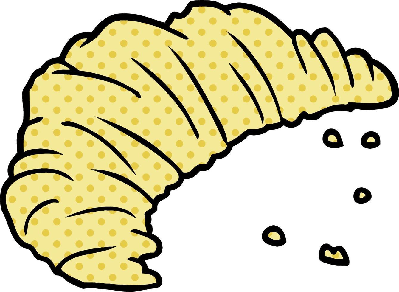 cartoon baked croissant vector