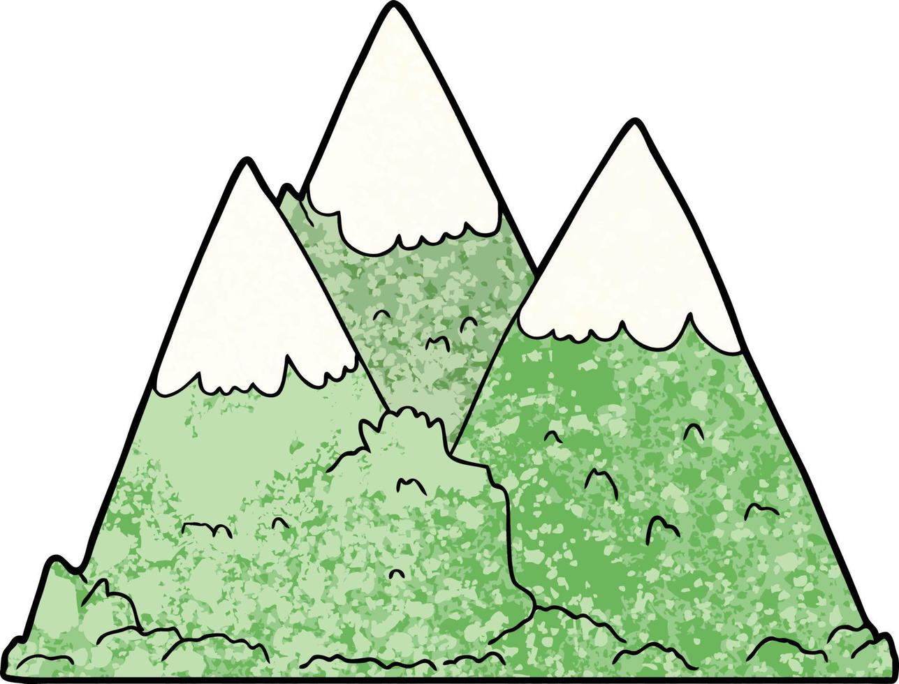 cartoon green mountains vector