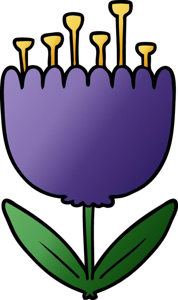 cartoon purple flower vector