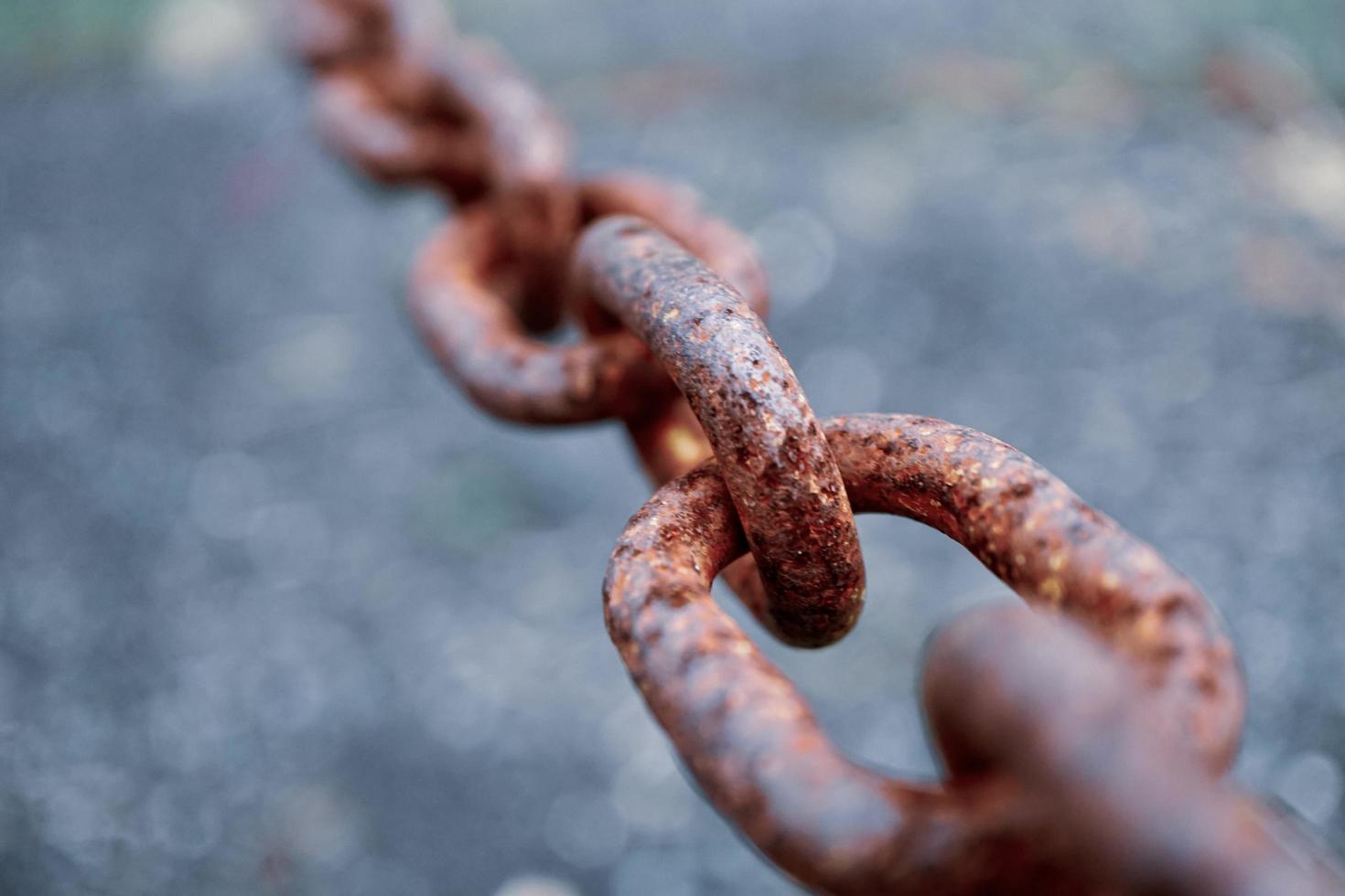 fence with an old rusty chain photo