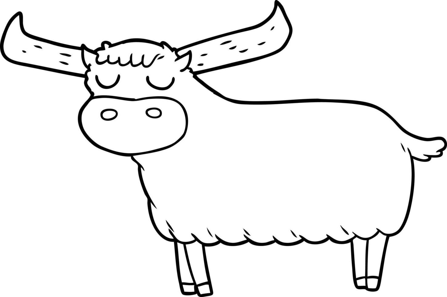 cartoon bull line art vector