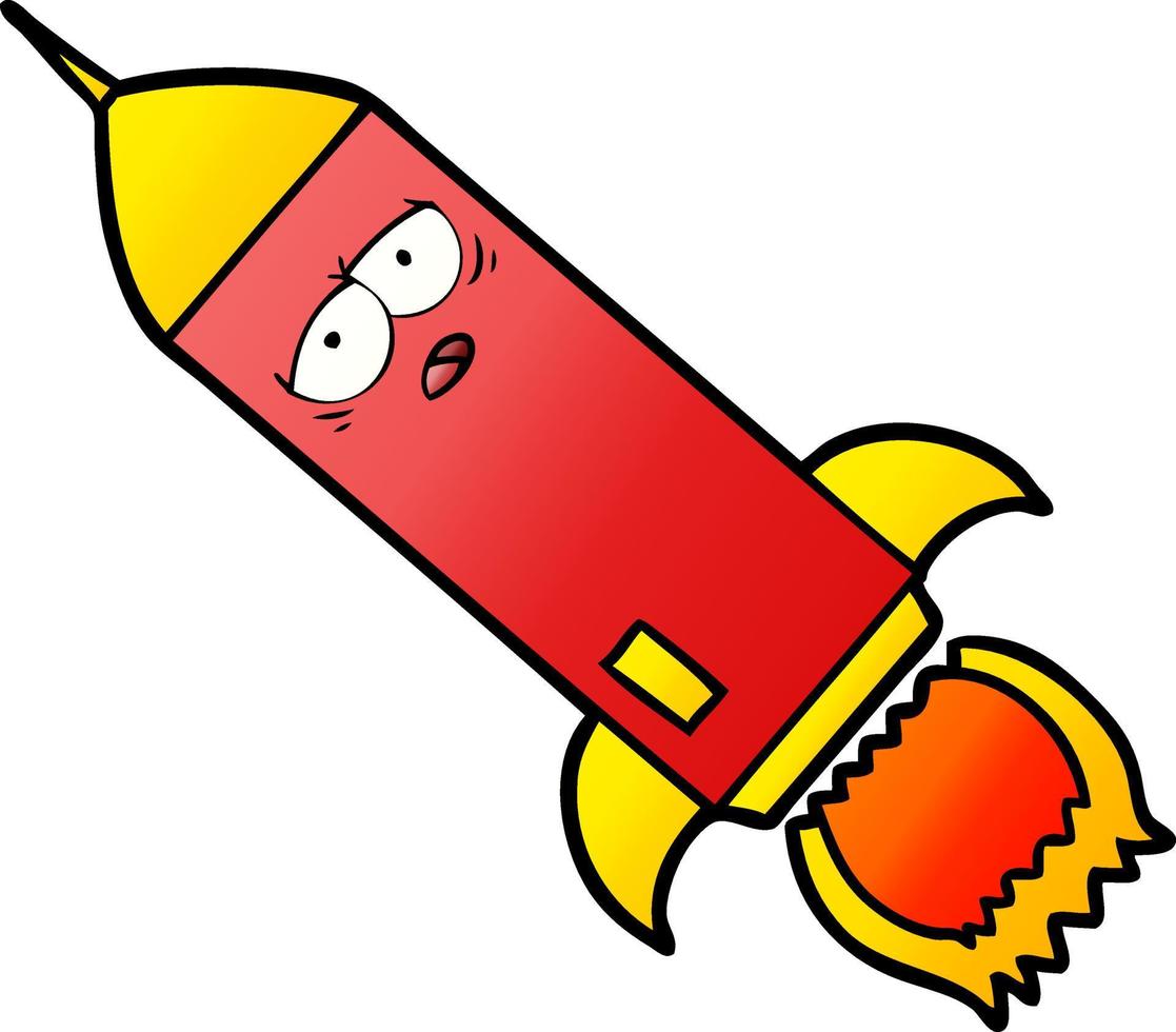 cartoon rocket character vector