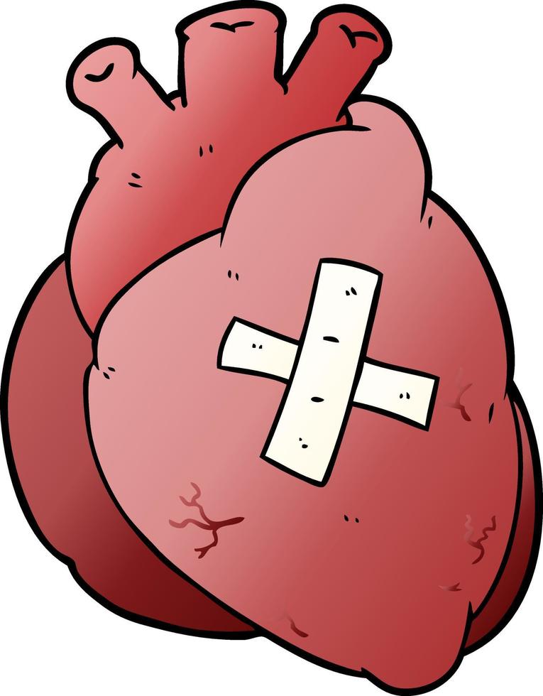 cartoon red heart vector