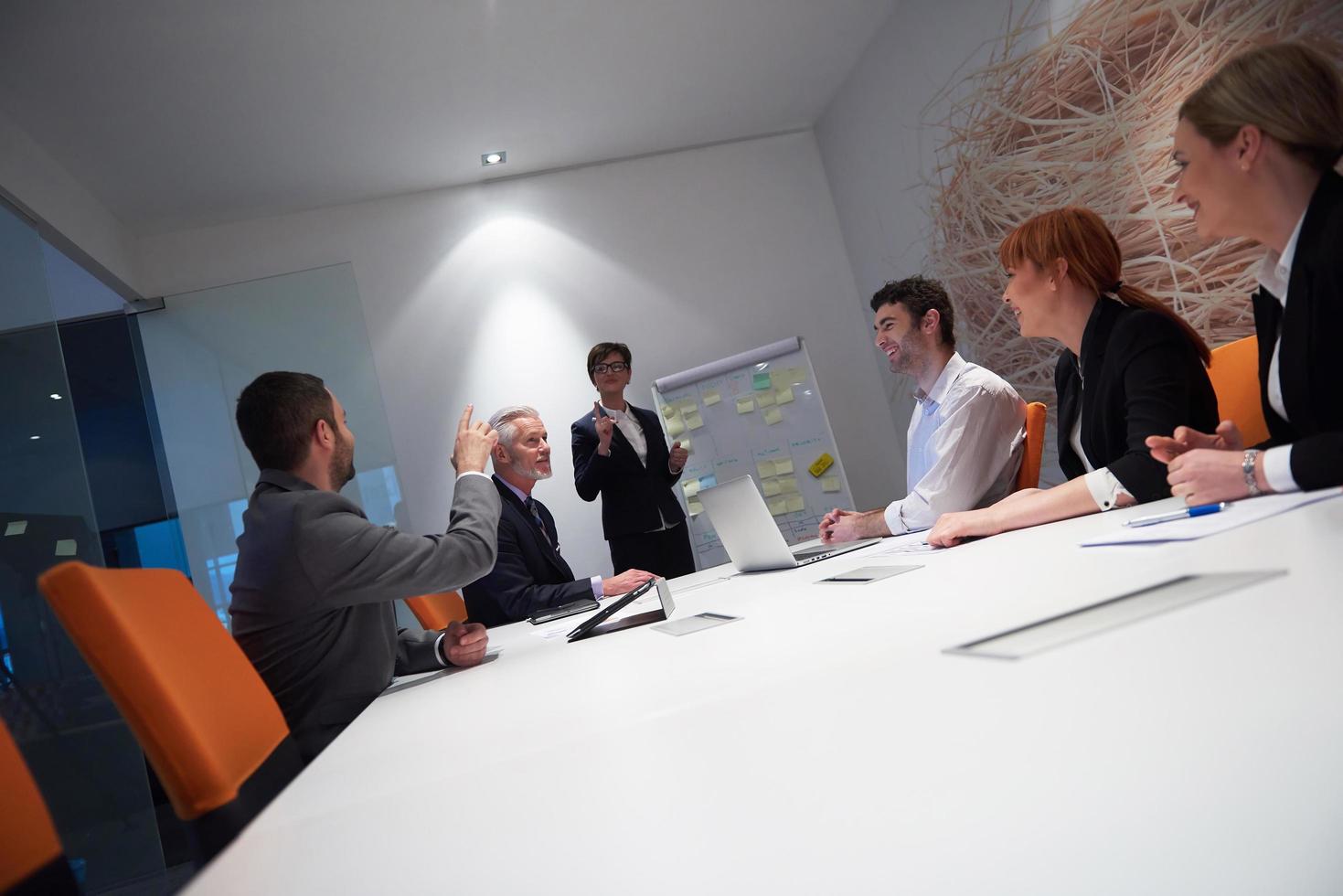 business people group on meeting photo