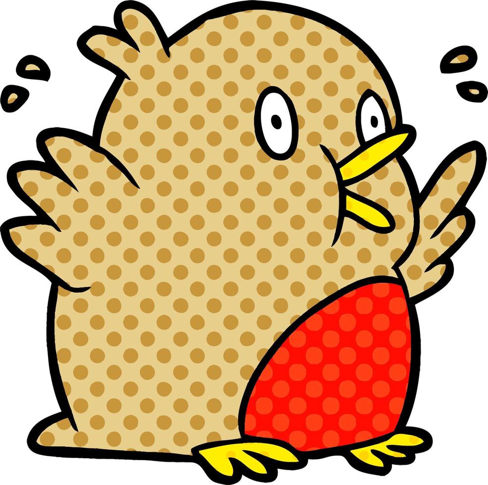 cartoon over excited robin vector
