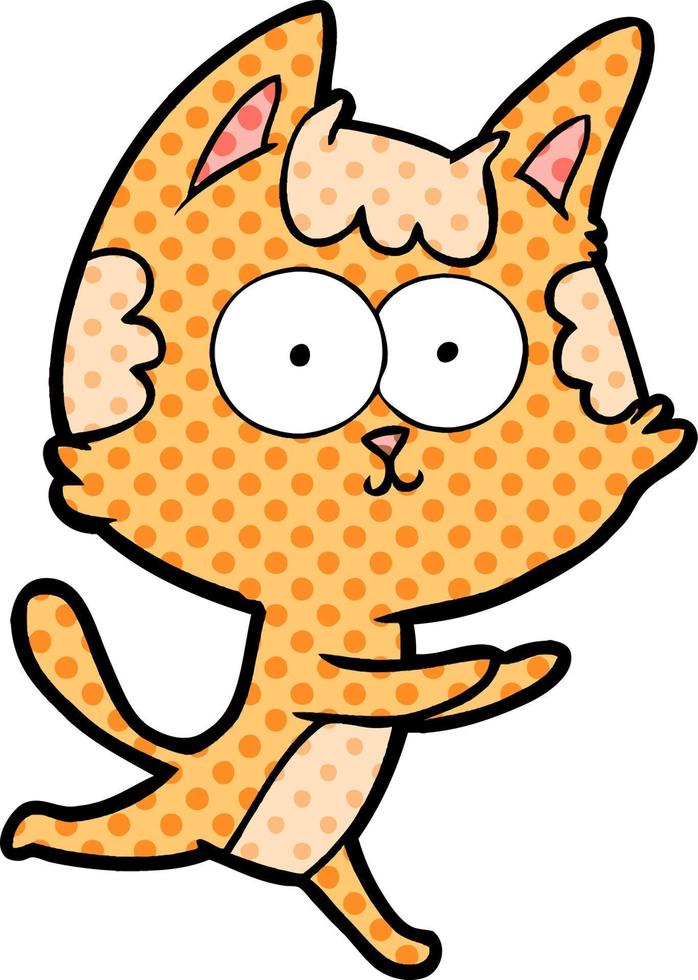 happy cartoon cat vector