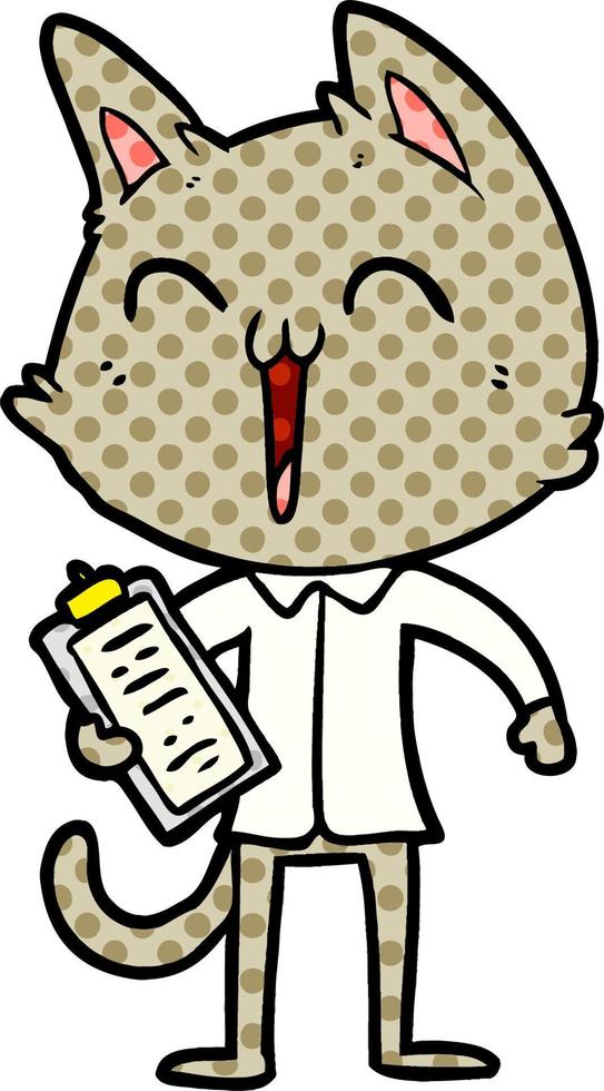 happy cartoon cat vector