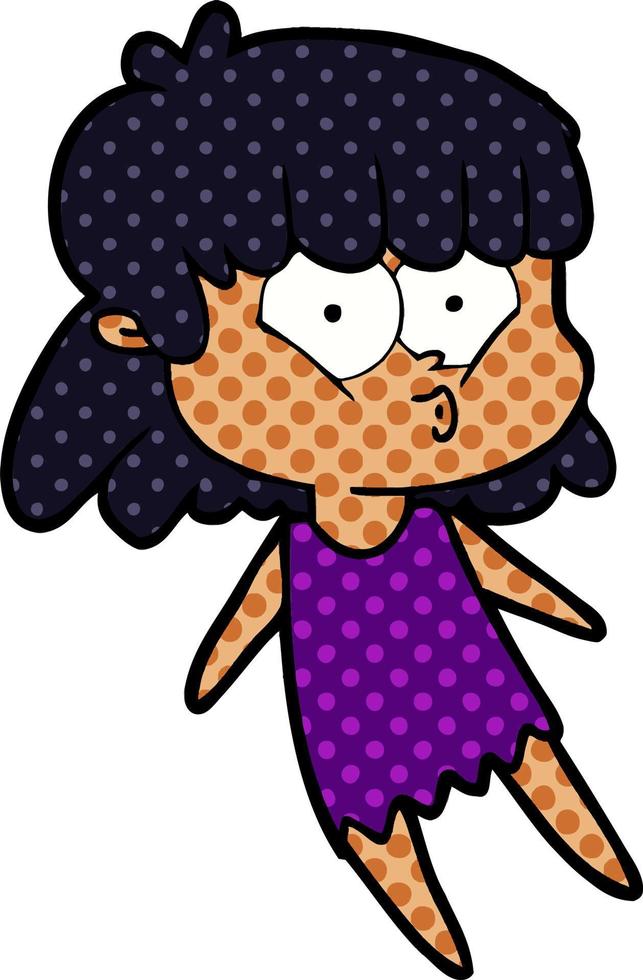 niña silbando de dibujos animados vector