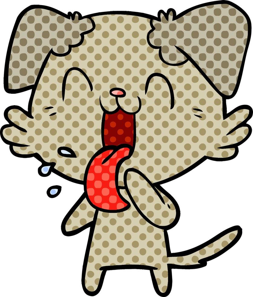 cartoon panting dog vector