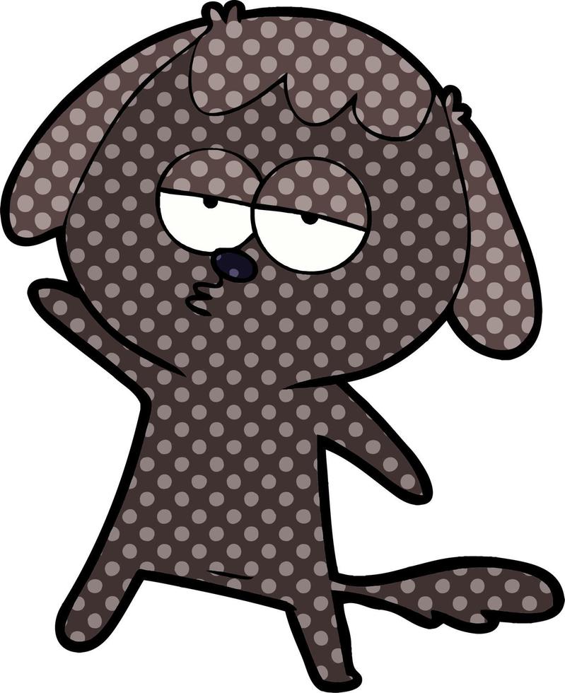 perro aburrido de dibujos animados vector