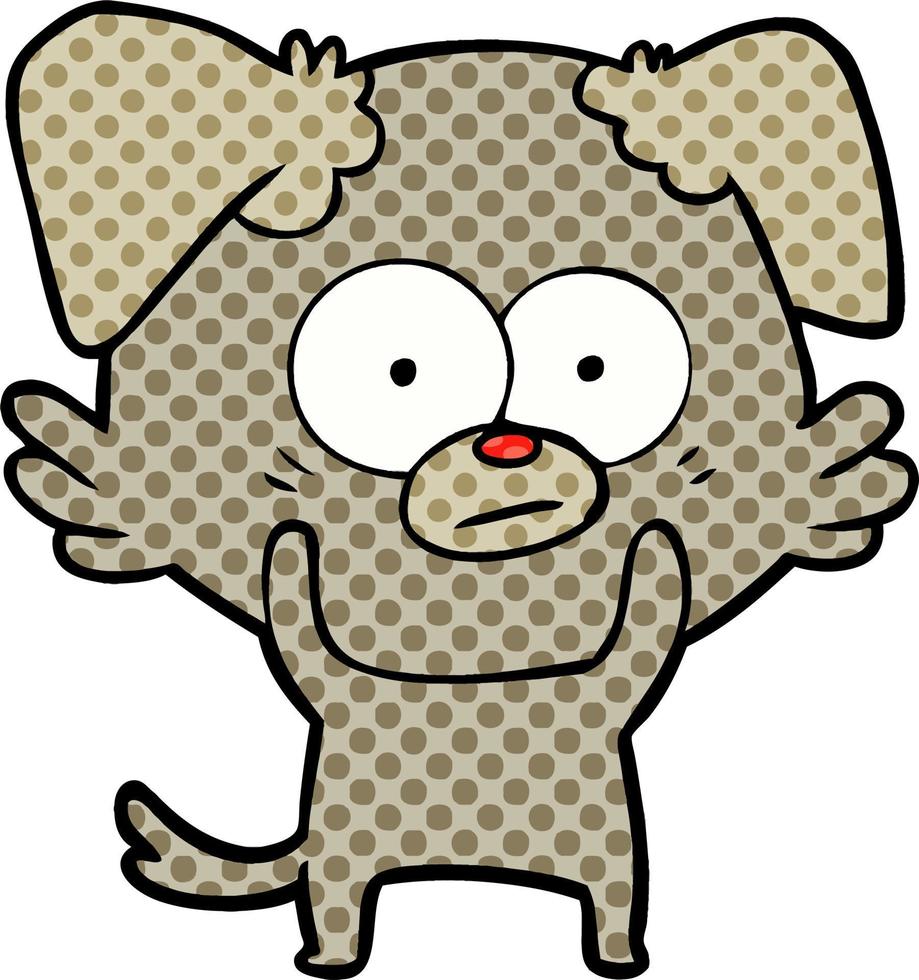 nervous dog cartoon vector