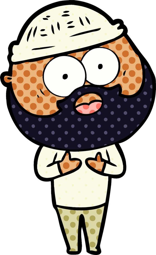 cartoon bearded man vector
