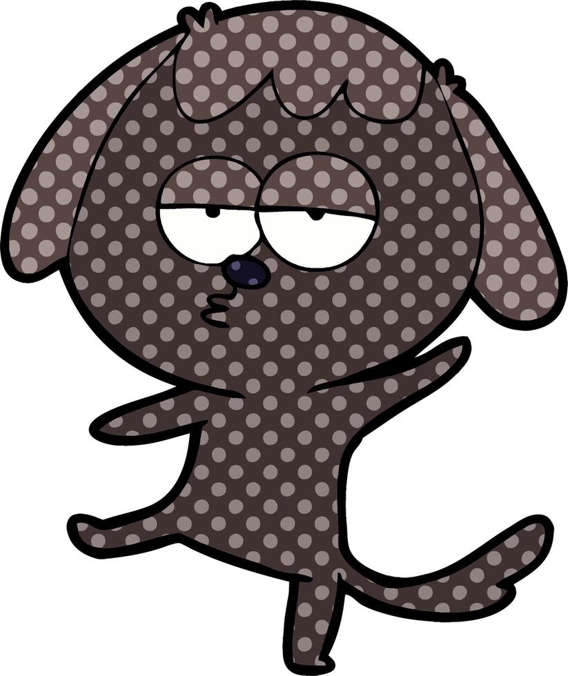 cartoon bored dog vector