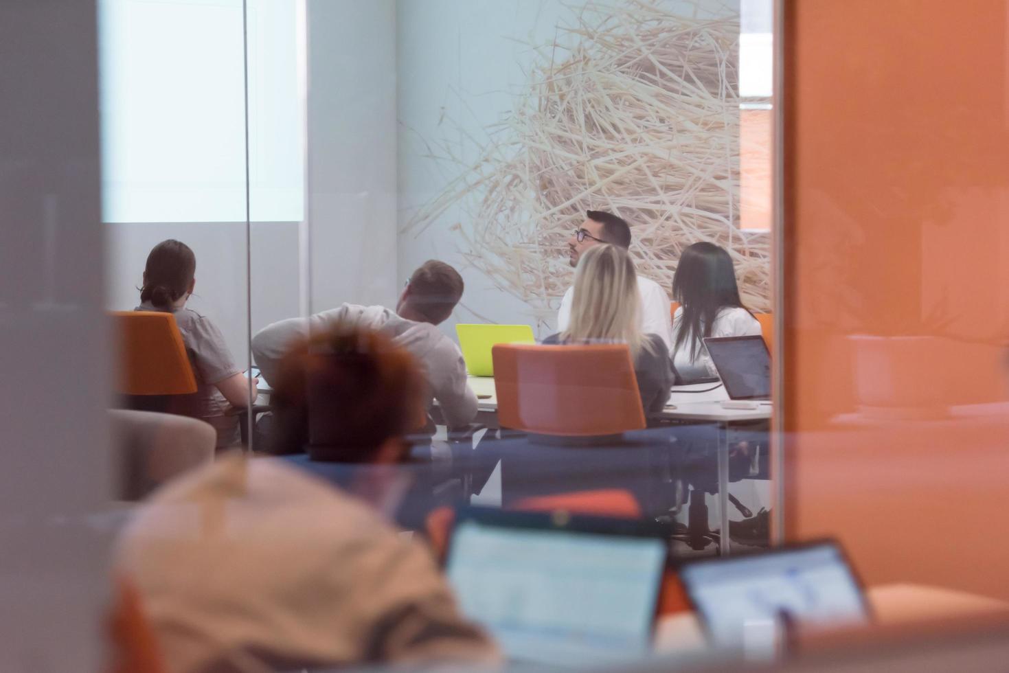 Startup business team at a meeting photo
