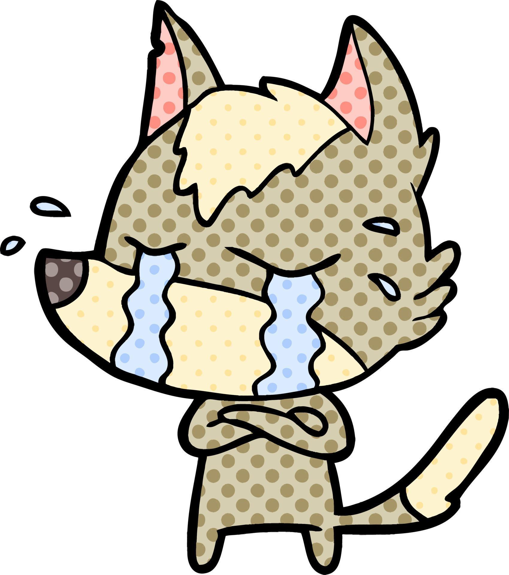 cartoon crying wolf 12416711 Vector Art at Vecteezy