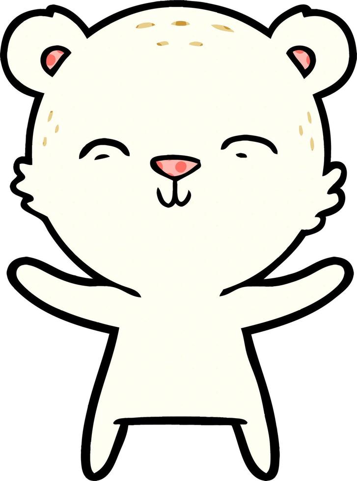 happy cartoon polar bear vector