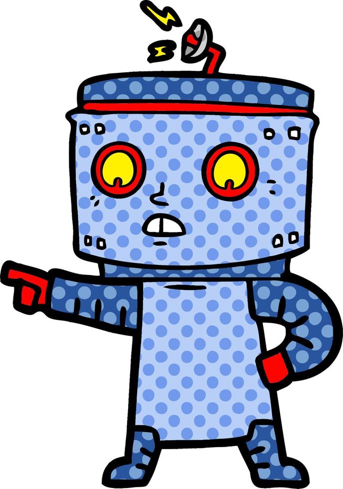 cartoon robot pointing vector