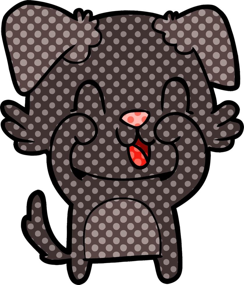 laughing cartoon dog vector