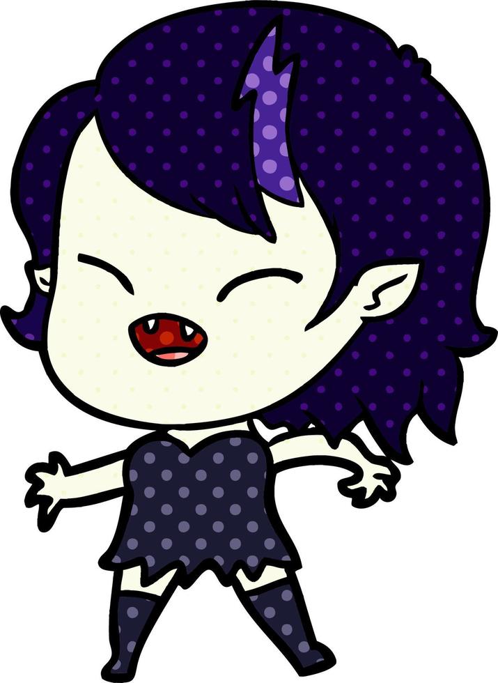 cartoon laughing vampire girl vector
