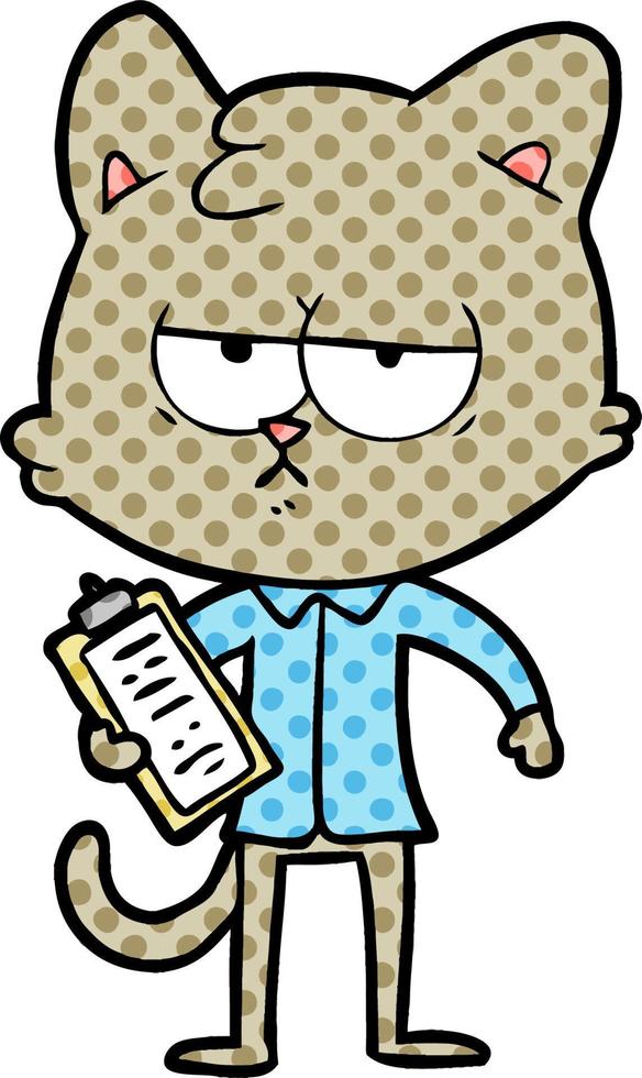 gato de dibujos animados aburrido tomando encuesta vector