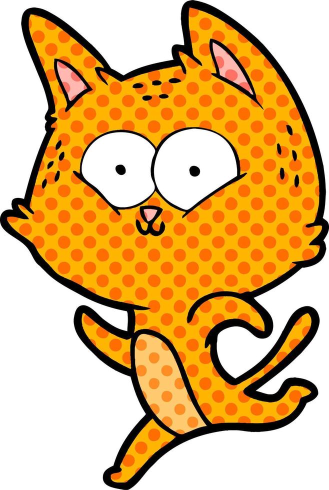 cartoon cat running vector