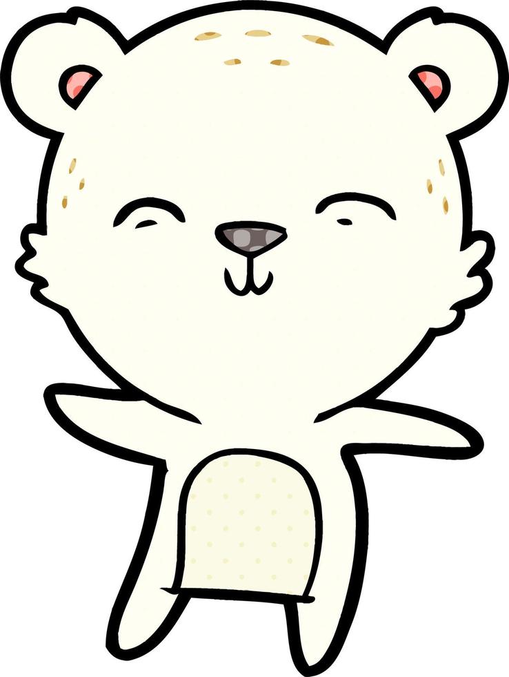 happy cartoon polar bear dancing vector
