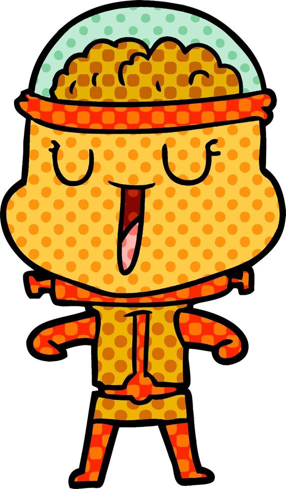 happy cartoon robot vector