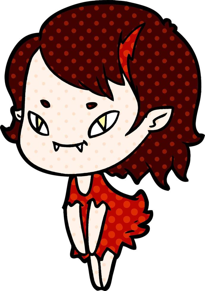 chica vampiro amigable de dibujos animados vector