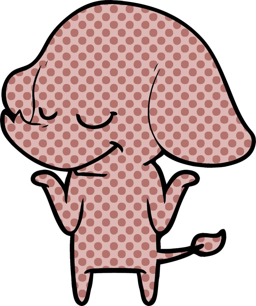 cartoon smiling elephant vector