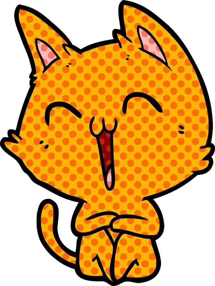 happy cartoon cat vector