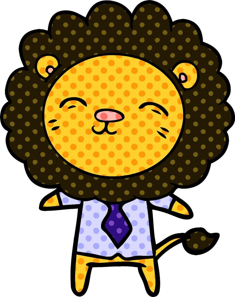 cartoon lion in business clothes vector