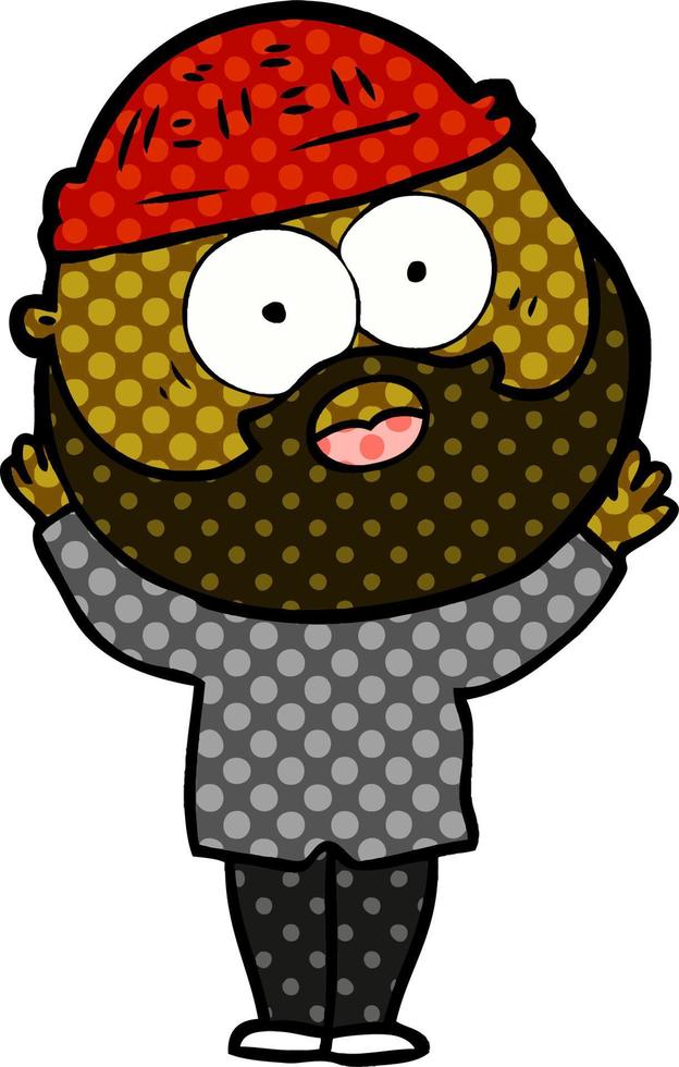 cartoon bearded man vector