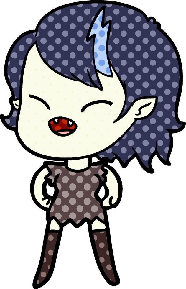 cartoon laughing vampire girl vector
