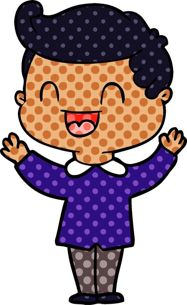 cartoon happy man vector