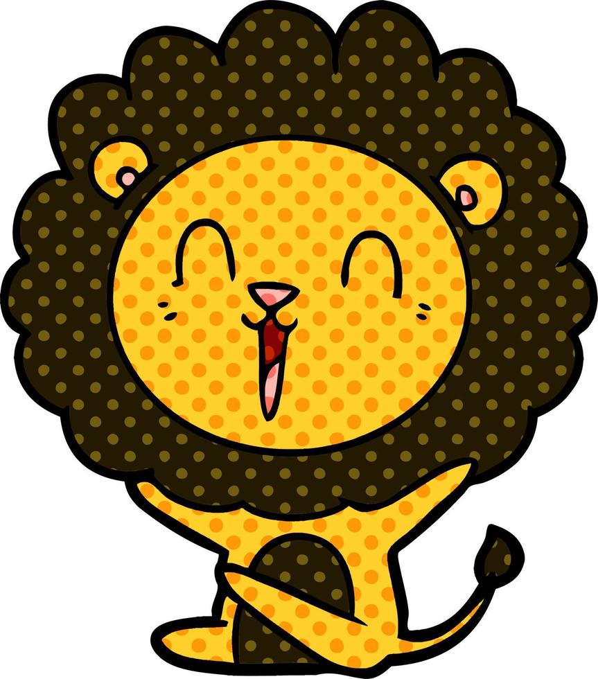 laughing lion cartoon vector